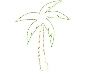 Stickdatei - Flamingo Palme Fransenappli